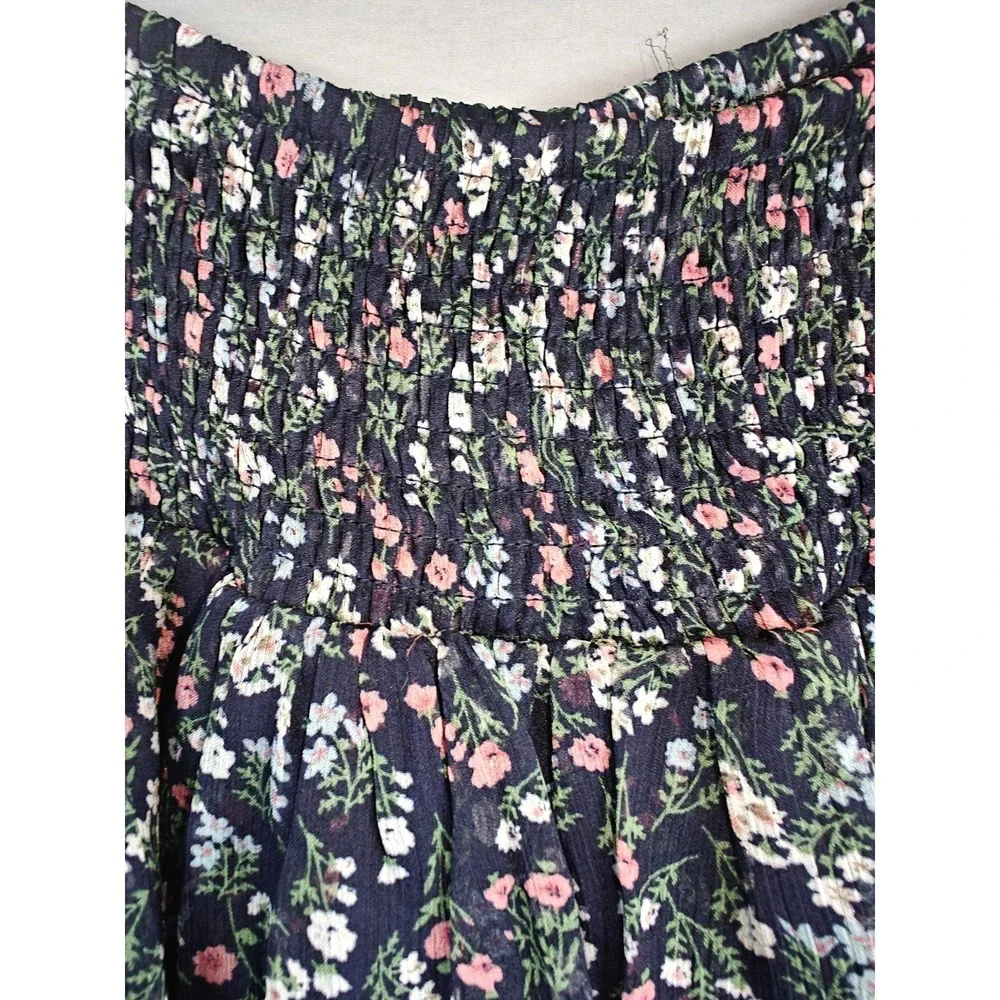 Muche et Muchette Mini Ruffle skirt Navy‎ Floral One Size